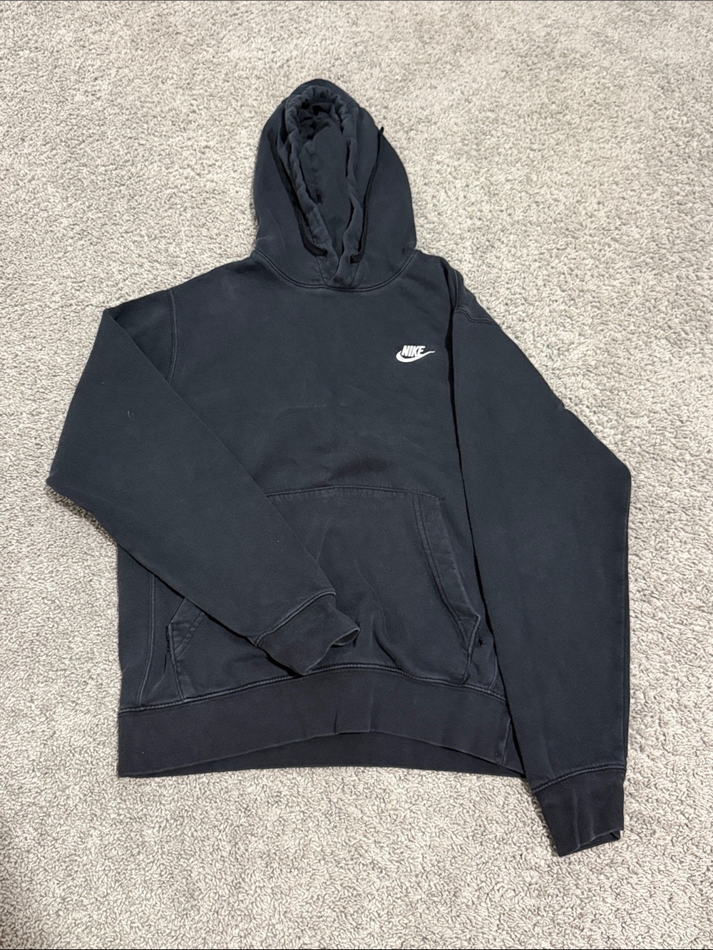 Nike Black Men's Hoodie with White Swoosh